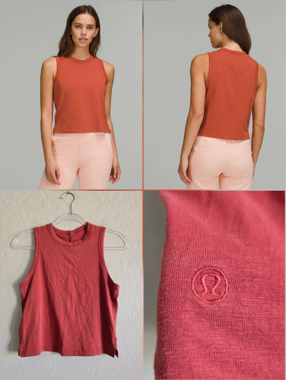 Lululemon Classic-Fit Cotton-Blend Tank Top Red Rock